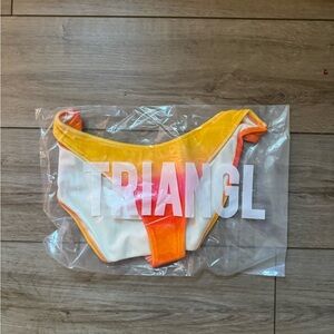 Triangl Swimwear Orange and White Bikini Bottom